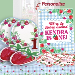 Sweet Strawberry 1st Birthday SUPERSAVER Party Pack for 8